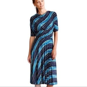 Anthropologie Tracy Reese bohemian style turquoise & navy stripe dress